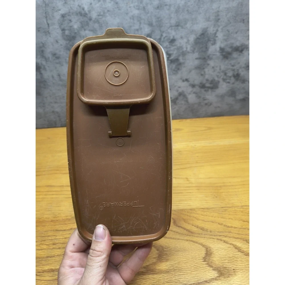 Lot of  3  Brown Lid Tupperware‎ Modular Mates - Storage